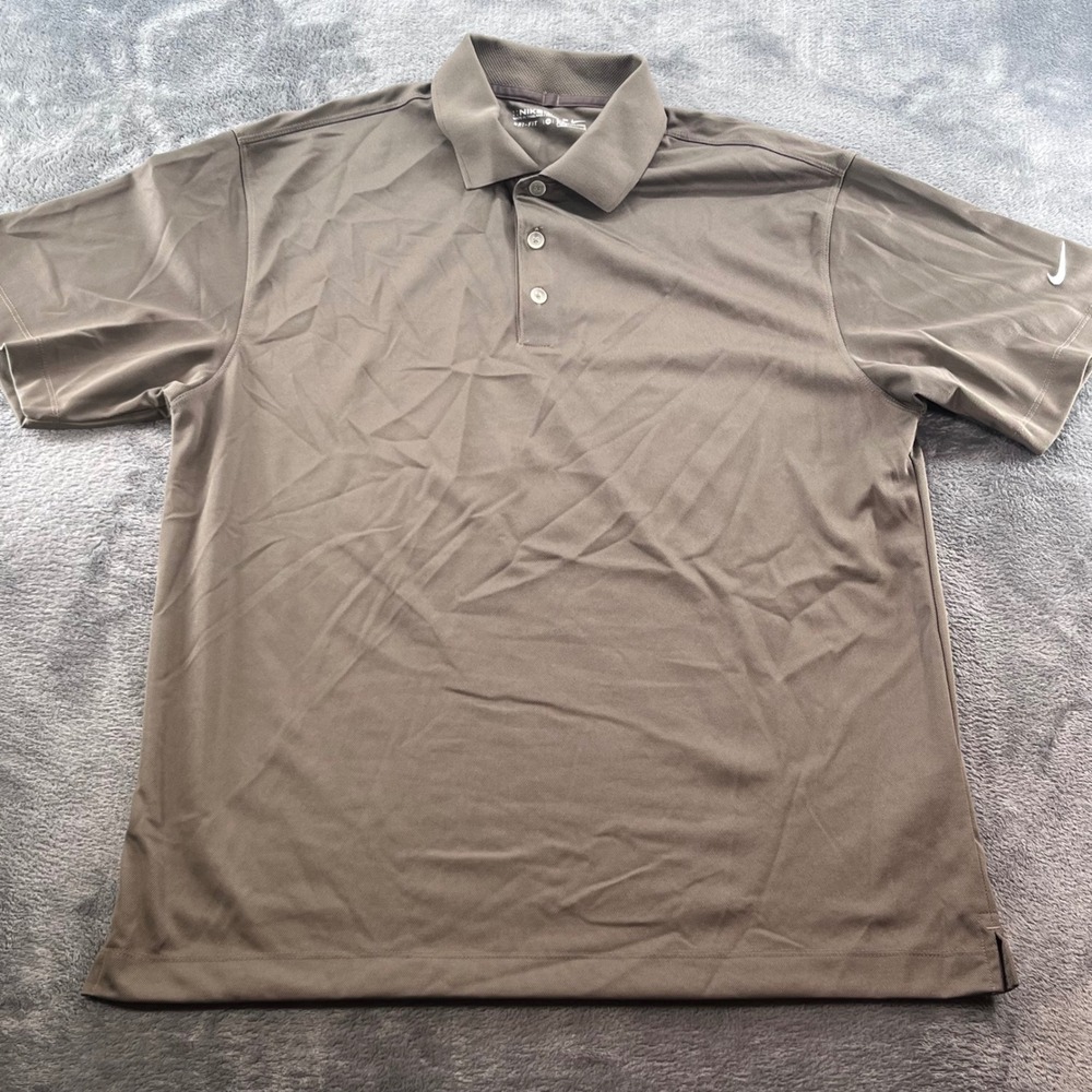 Nike Golf Dri-FIT Polo Shirt Mens Medium Brown Short Sleeve 358324-242